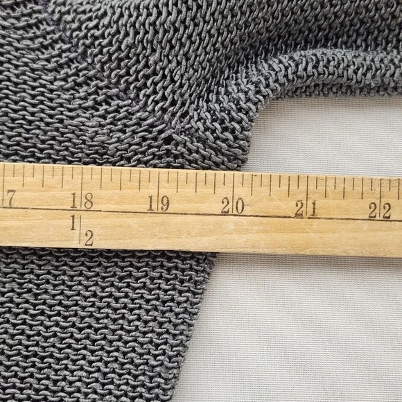 J.McLaughlin Women Charcoal Gray Textured Garter Knit Crew Neck Sweater Large L - Picture 6 of 7